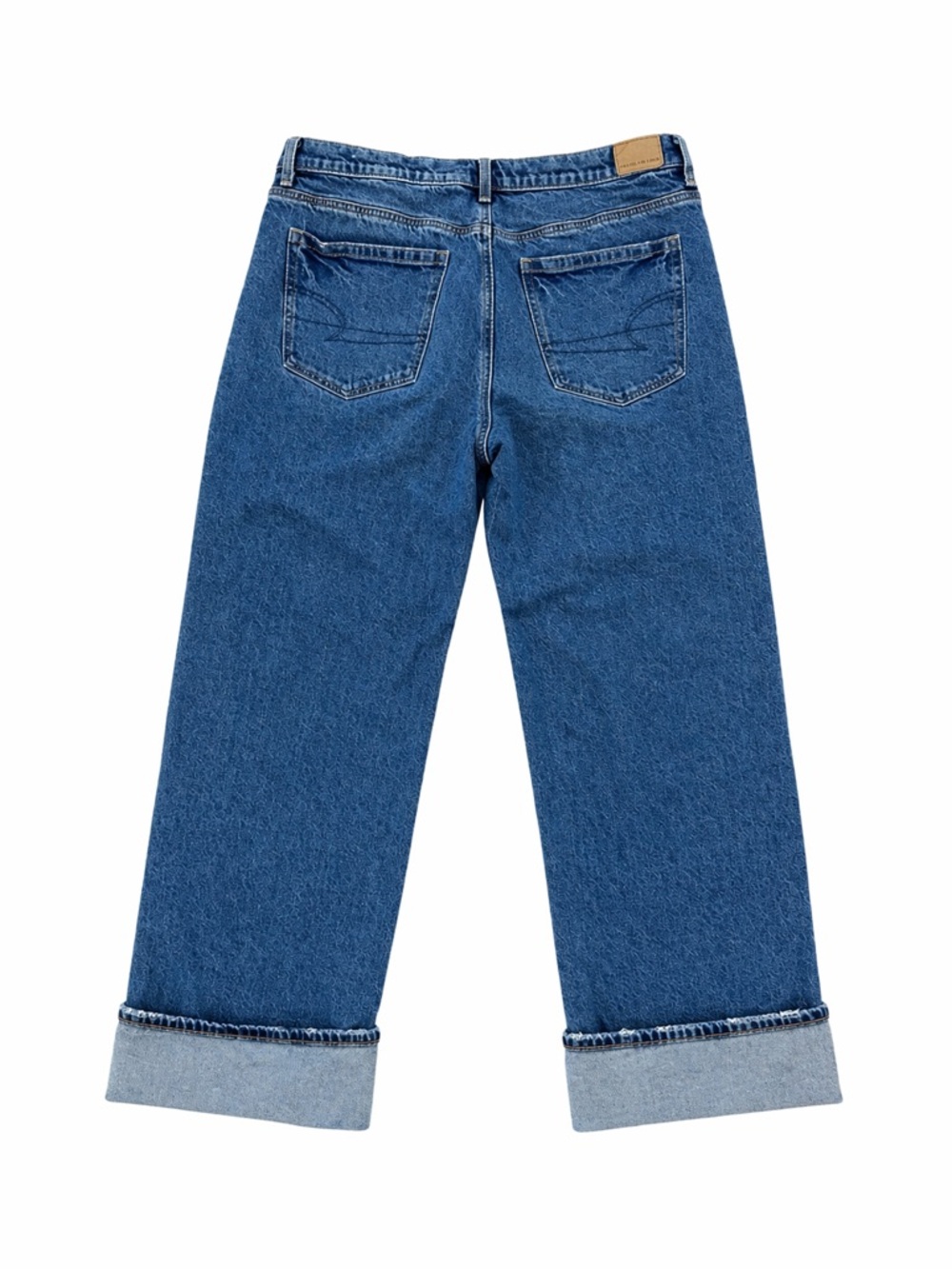 American Eagle Outfitters Blue Cropped Wide-Leg Jeans - Picture 2 of 10